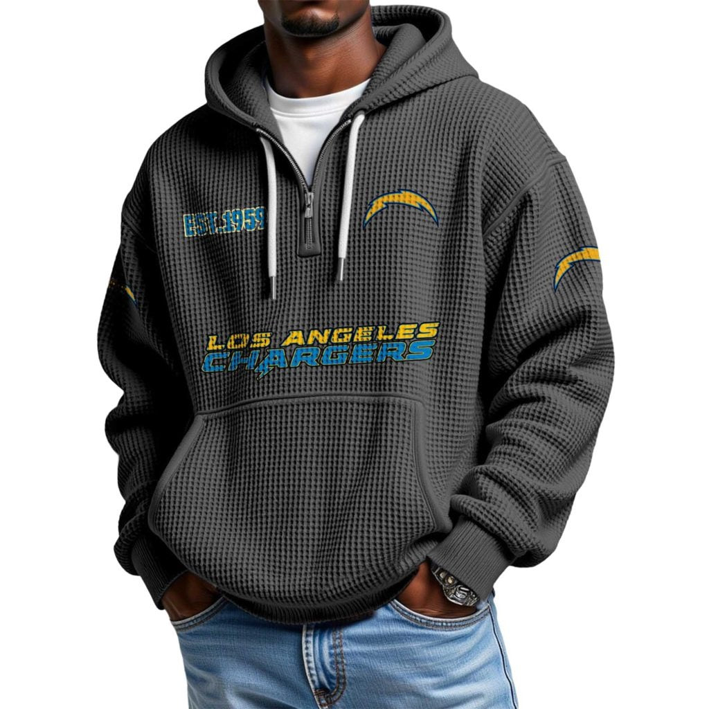 Los Angeles Chargers Themed Quarter Zip Hoodie