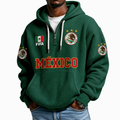 FIFA 2026 Mexico Printed Waffle Quarter Zip Football Fan Hoodie