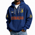 FIFA 2026 Curacao Printed Waffle Quarter Zip Football Fan Hoodie