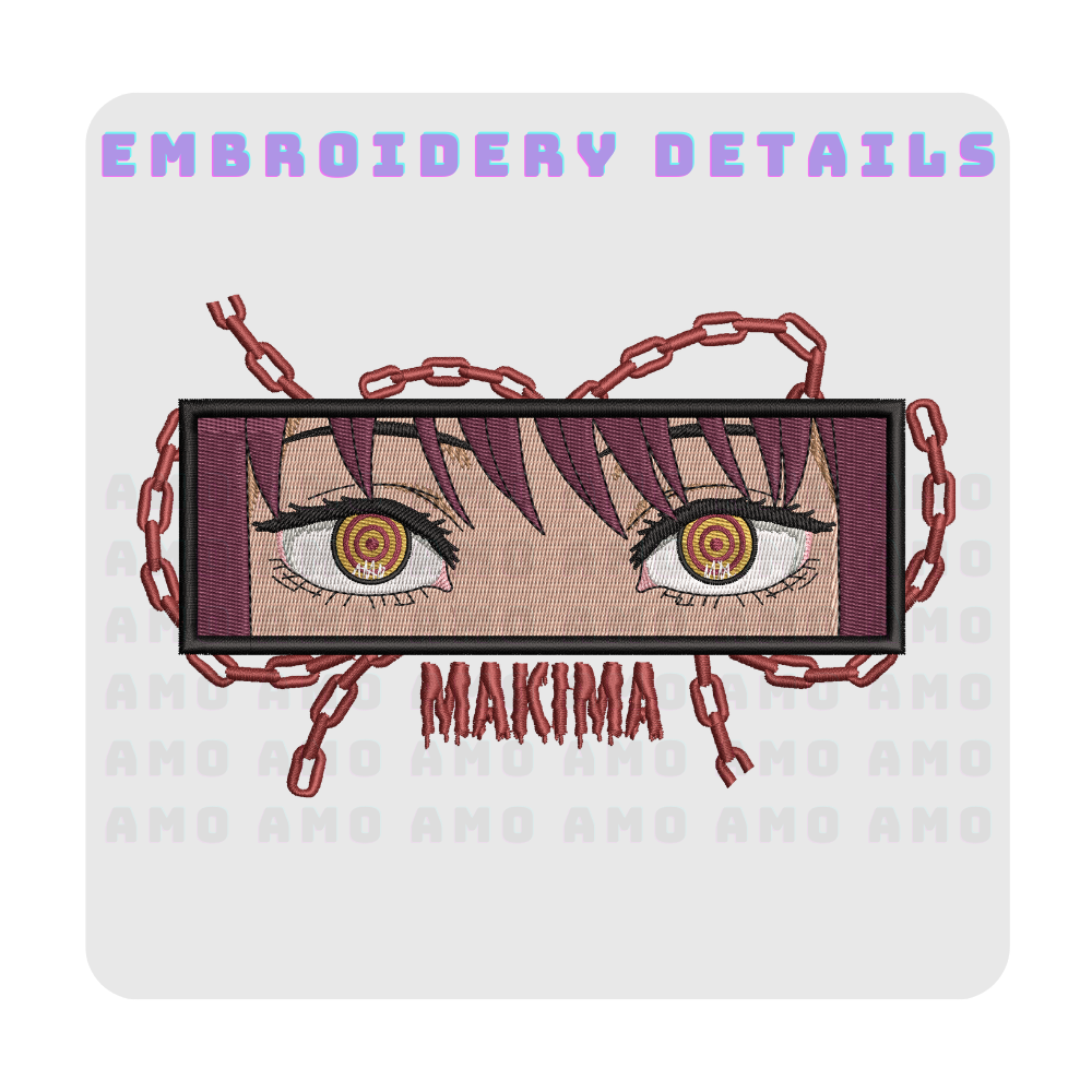 Makima Chainsaw Man Embroidered T-Shirt – Anime Streetwear Tee for Fans