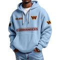 Washington Commanders EST 1932 Themed Quarter Zip Waffle Football Fan Hoodie