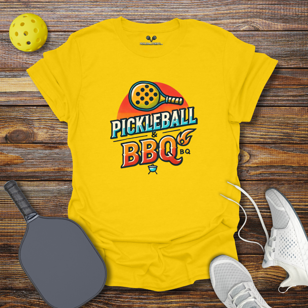Funny Pickleball Shirt –  Pickleball and BBQ T-Shirt
