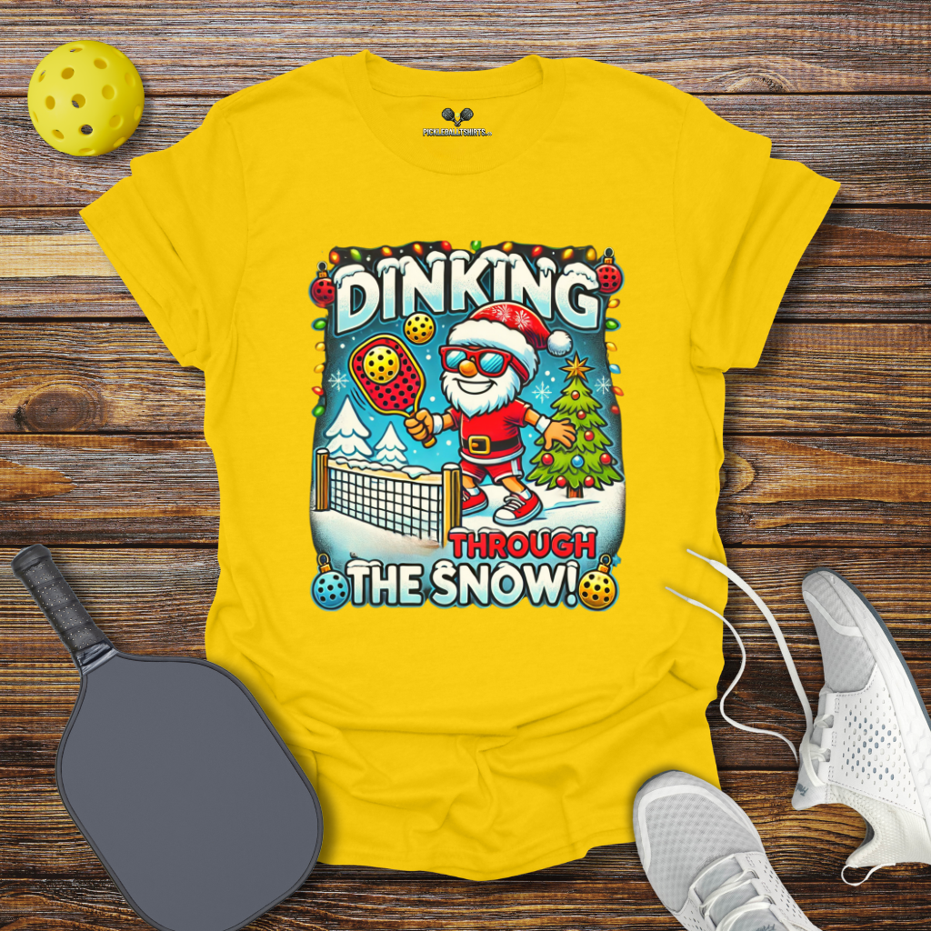 Funny Pickleball Shirt –  Dinking Through the Snow Christmas T-Shirt