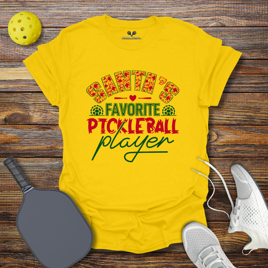 Funny Pickleball Shirt –  Santas Favorite Pickleball Player Christmas T-Shirt