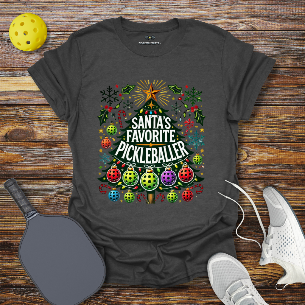 Funny Christmas Pickleball Shirt – Santa’s Favorite Pickleballer