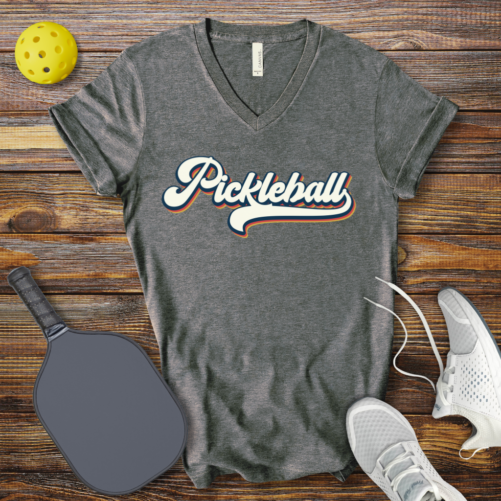 Funny Pickleball Shirt –  Pickleball Retro V-Neck T-shirt