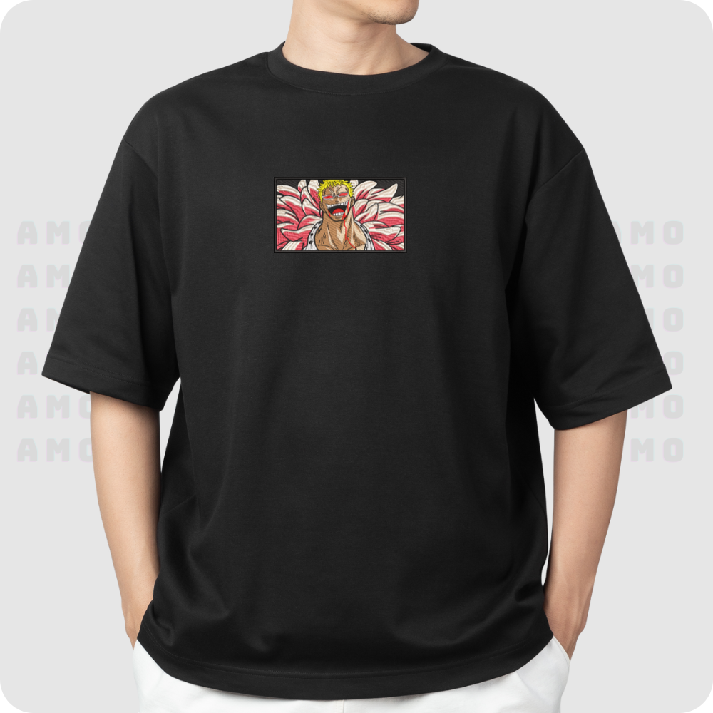 Donquixote Doflamingo One Piece Embroidered T-shirt – Anime Streetwear Tee