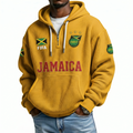 FIFA 2026 Jamaica Printed Waffle Quarter Zip Football Fan Hoodie
