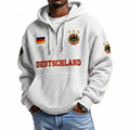 FIFA 2026 Germany Printed Waffle Quarter Zip Football Fan Hoodie