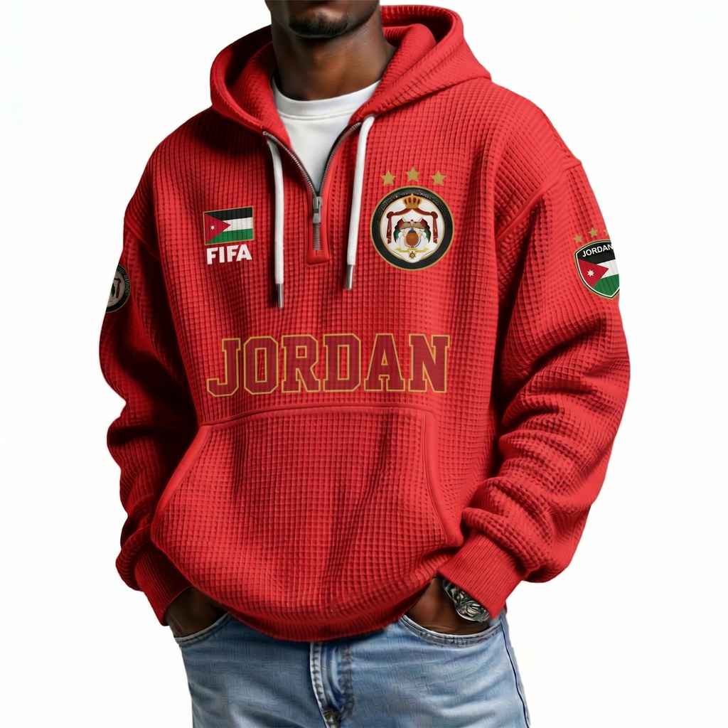 FIFA 2026 Jordan Printed Waffle Quarter Zip Football Fan Hoodie