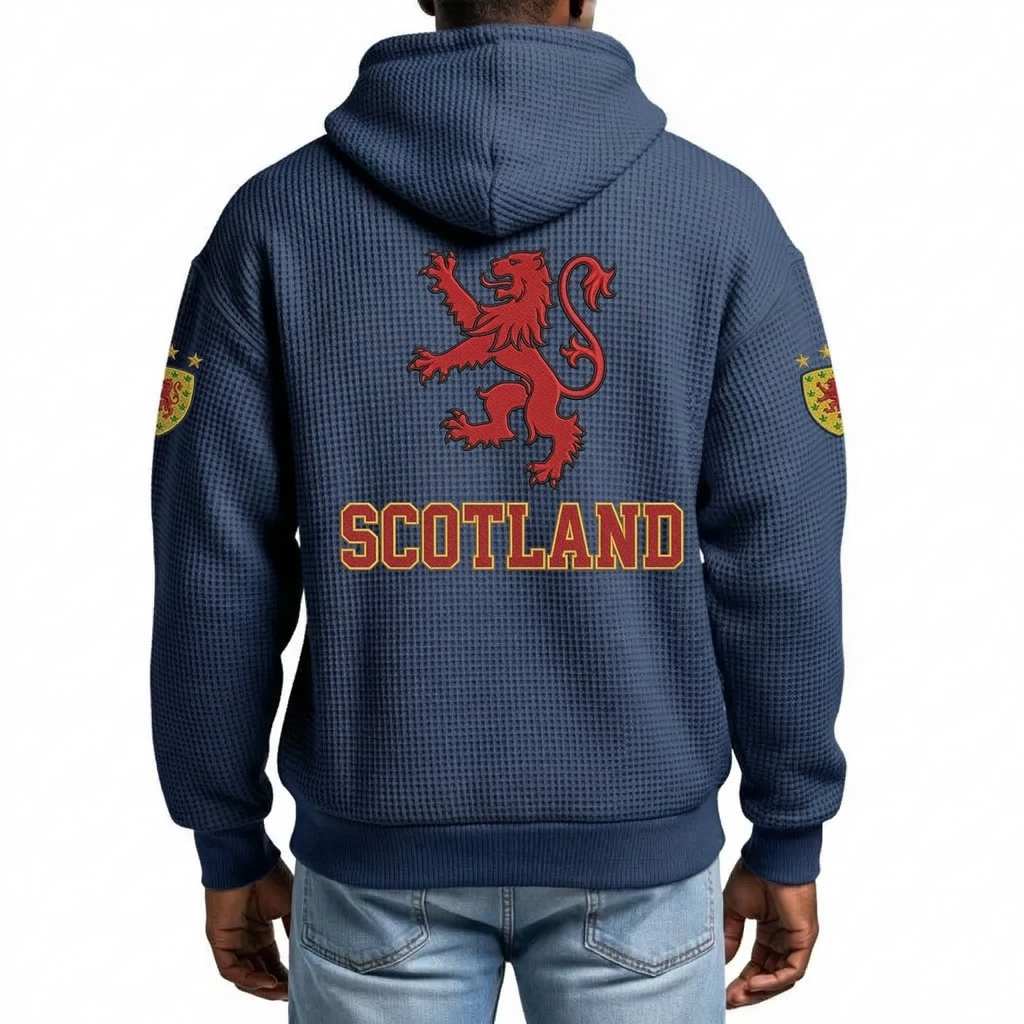 FIFA 2026 Scotland Printed Waffle Quarter Zip Football Fan Hoodie