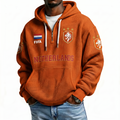 FIFA 2026 Netherlands Printed Waffle Quarter Zip Football Fan Hoodie