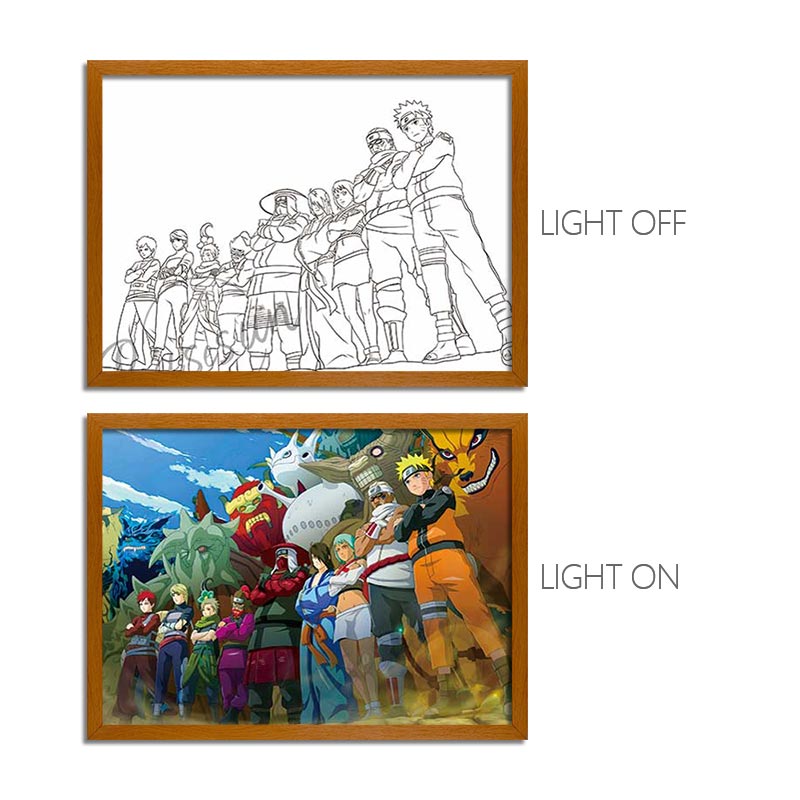 Naruto Anime Light Box – LED Light Painting Photo Frame Wall Art