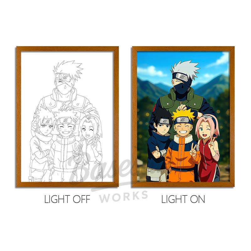 Naruto Anime Light Box – LED Light Painting Photo Frame Wall Art
