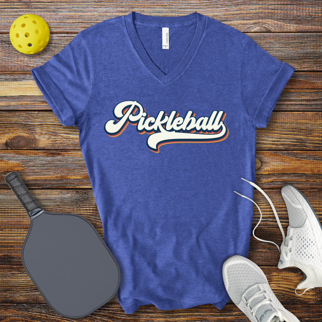 Funny Pickleball Shirt –  Pickleball Retro V-Neck T-shirt