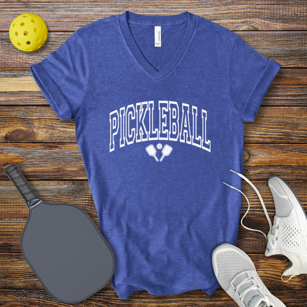 Funny Pickleball Shirt –  Pickleball Retro Slogan V-Neck T-Shirt