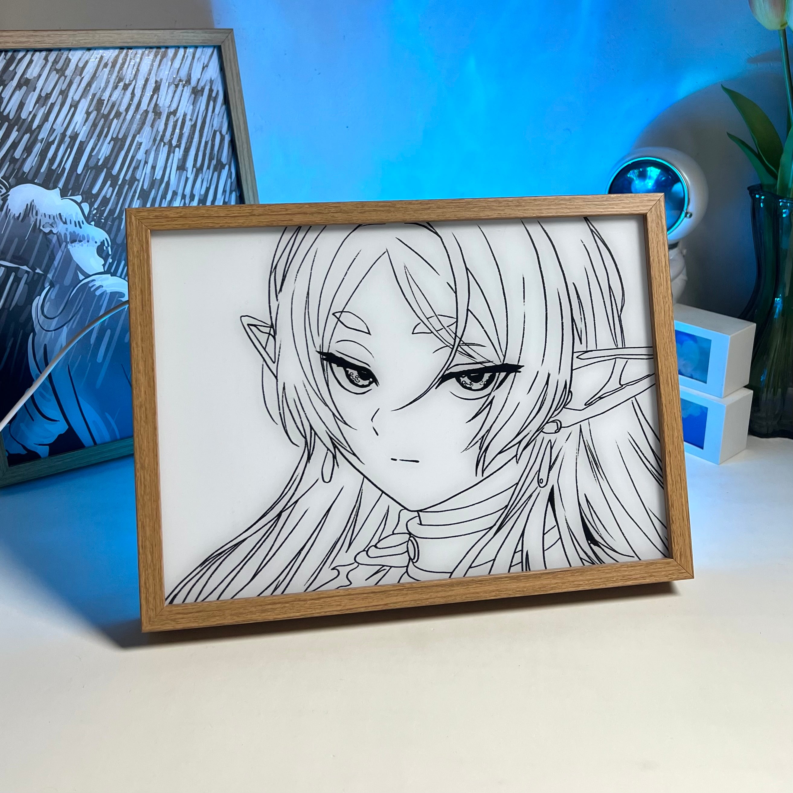 Frieren: Beyond Journey's End Anime LED Light Painting Light Box Photo Frame Wall Art