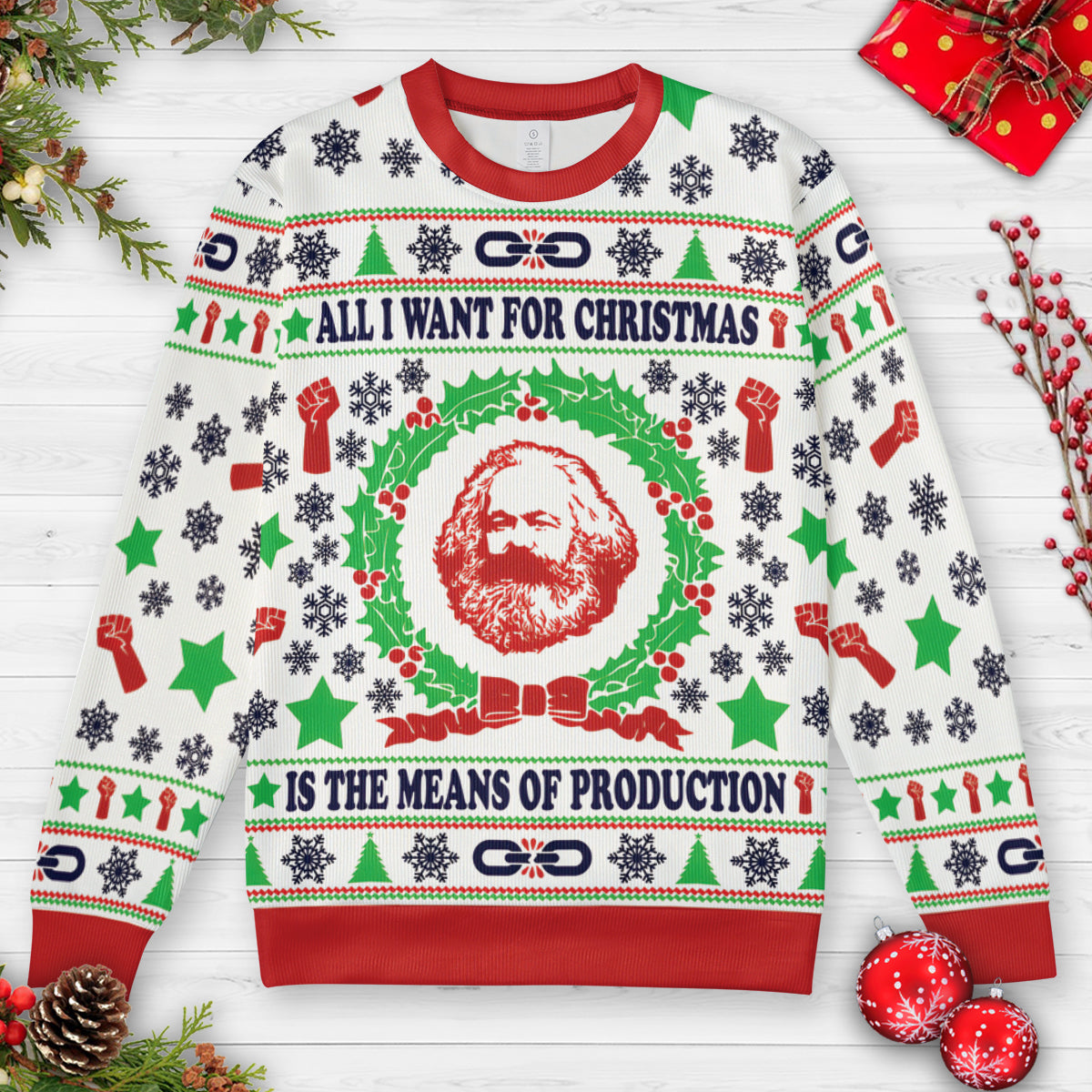 The Means Of Production Ugly Christmas Sweatshirt