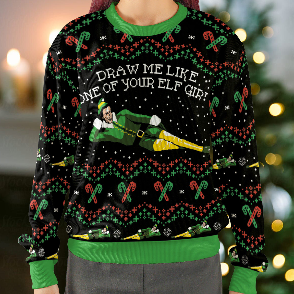 Draw Me Elf Ugly Christmas Sweatshirt