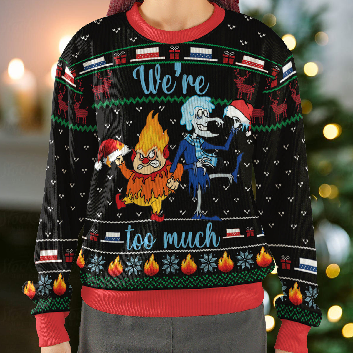 Miser Brothers We're Too Much Ugly Christmas Sweatshirt