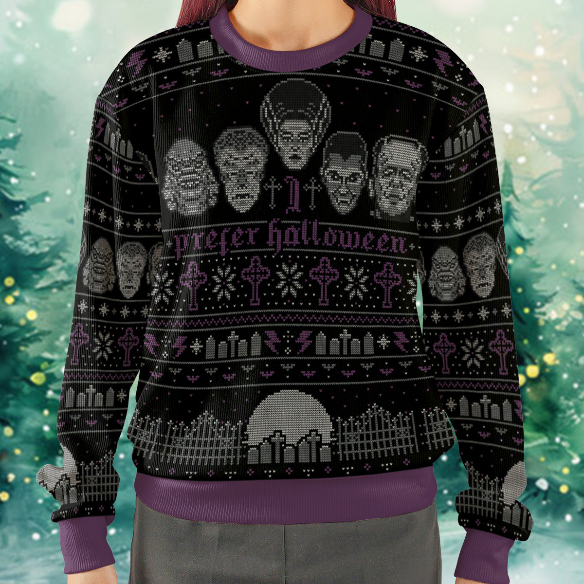 Prefer Halloween Ugly Christmas Sweatshirt