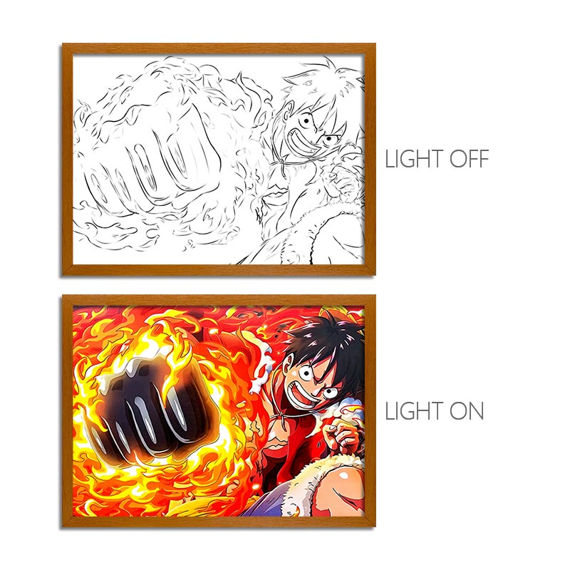 One Piece Anime Light Box Series – LED Light Painting Photo Frames & Wall Art