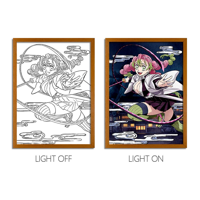 Demon Slayer Anime Light Box – LED Light Painting Photo Frame & Wall Art