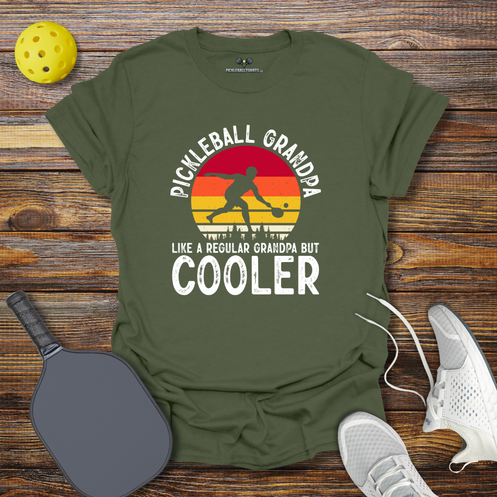 Funny Pickleball Shirt –  Pickleball Grandpa Like Regular Grandpa but Cooler T-Shirt