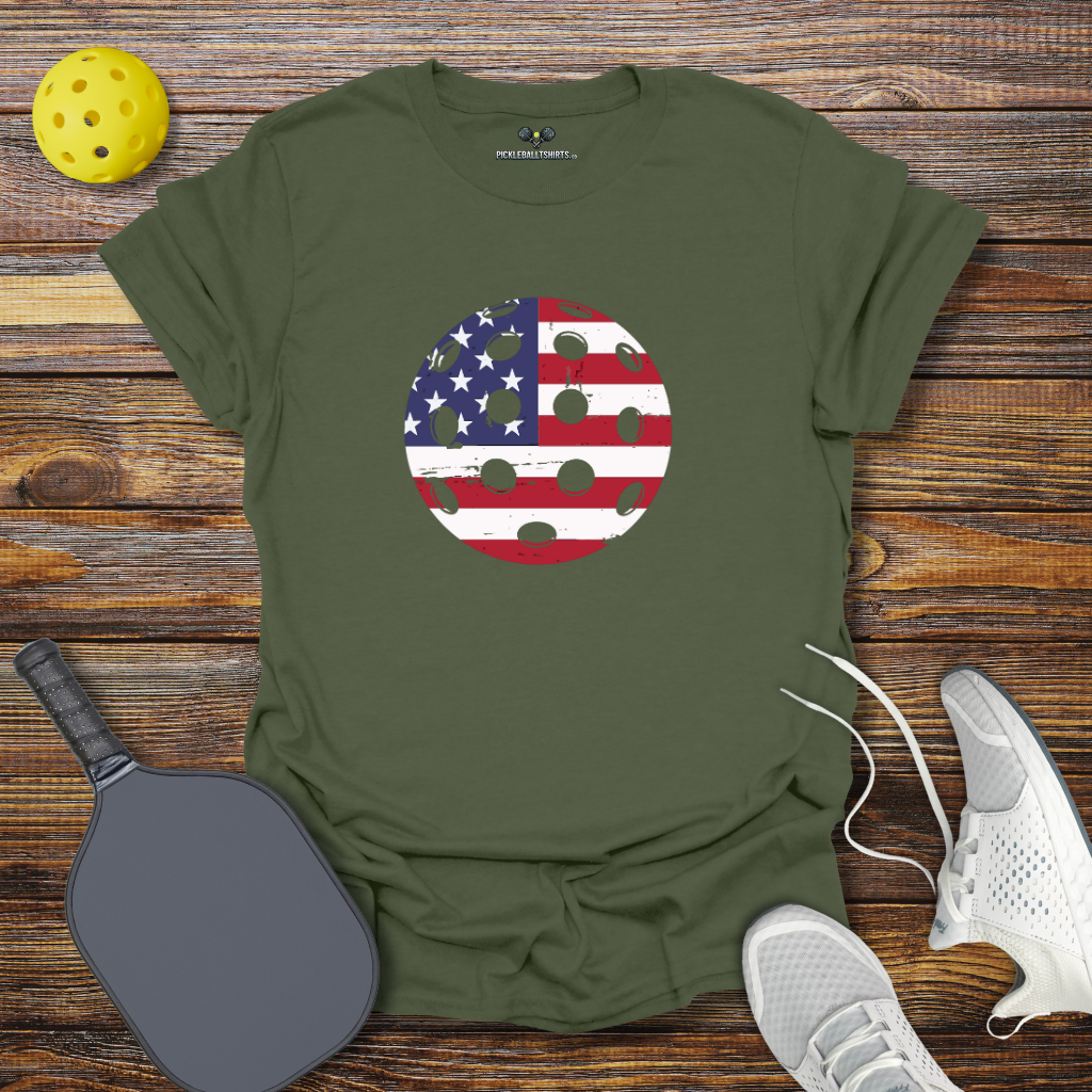 Funny Pickleball Shirt –  Pickleball USA Ball T-Shirt