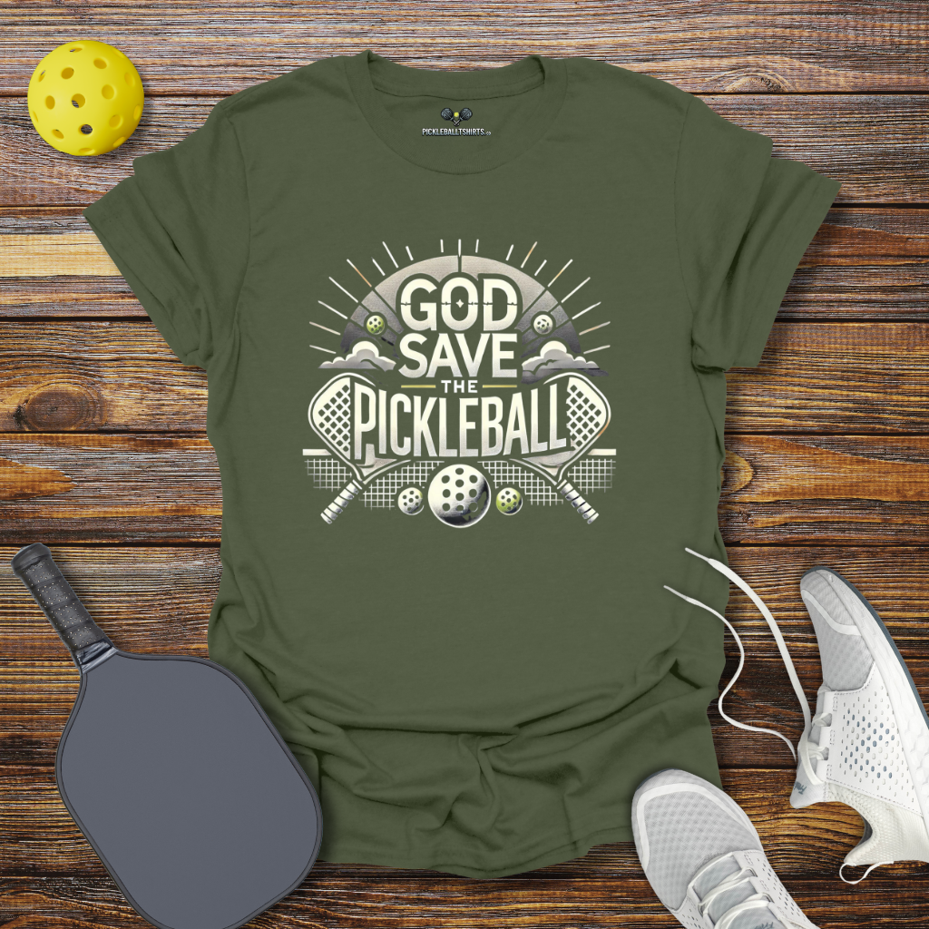 Funny Pickleball Shirt –  God Save the Pickleball T-Shirt
