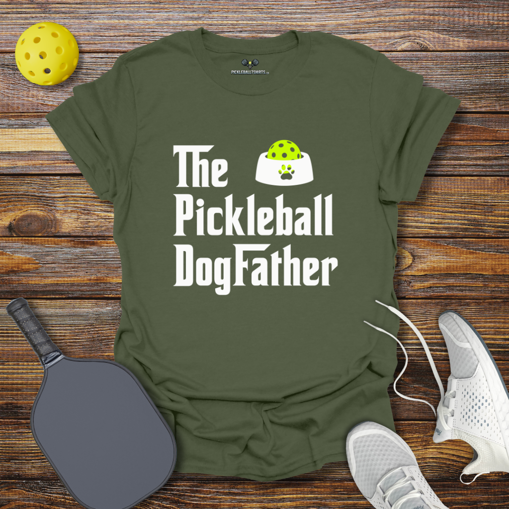 Funny Pickleball Shirt –  The Pickleball Dogfather T-Shirt