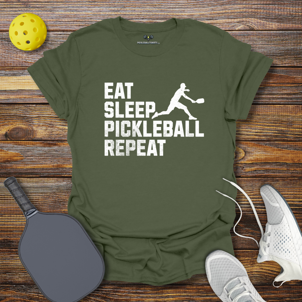 Funny Pickleball Shirt –  Eat Sleep Pickleball Repeat T-Shirt