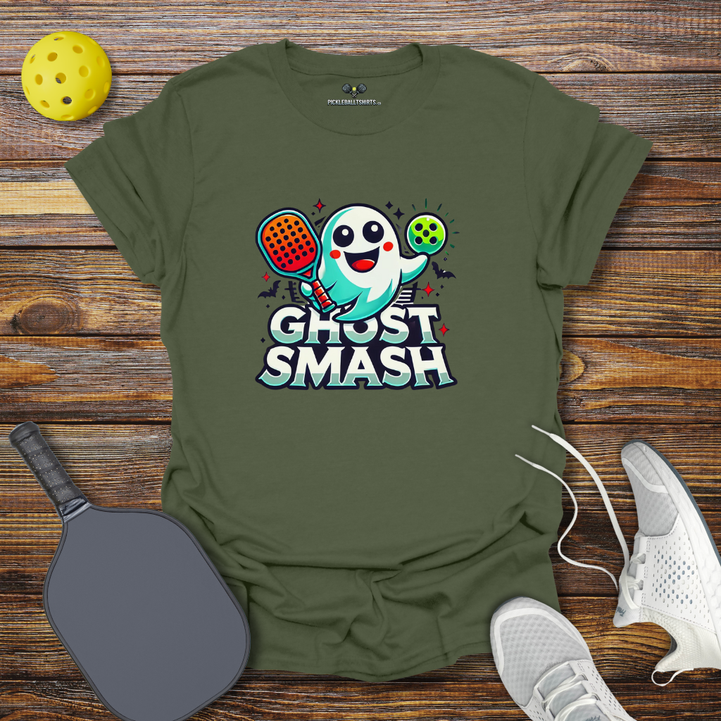 Funny Pickleball Shirt –  Ghost Smash Halloween T-Shirt
