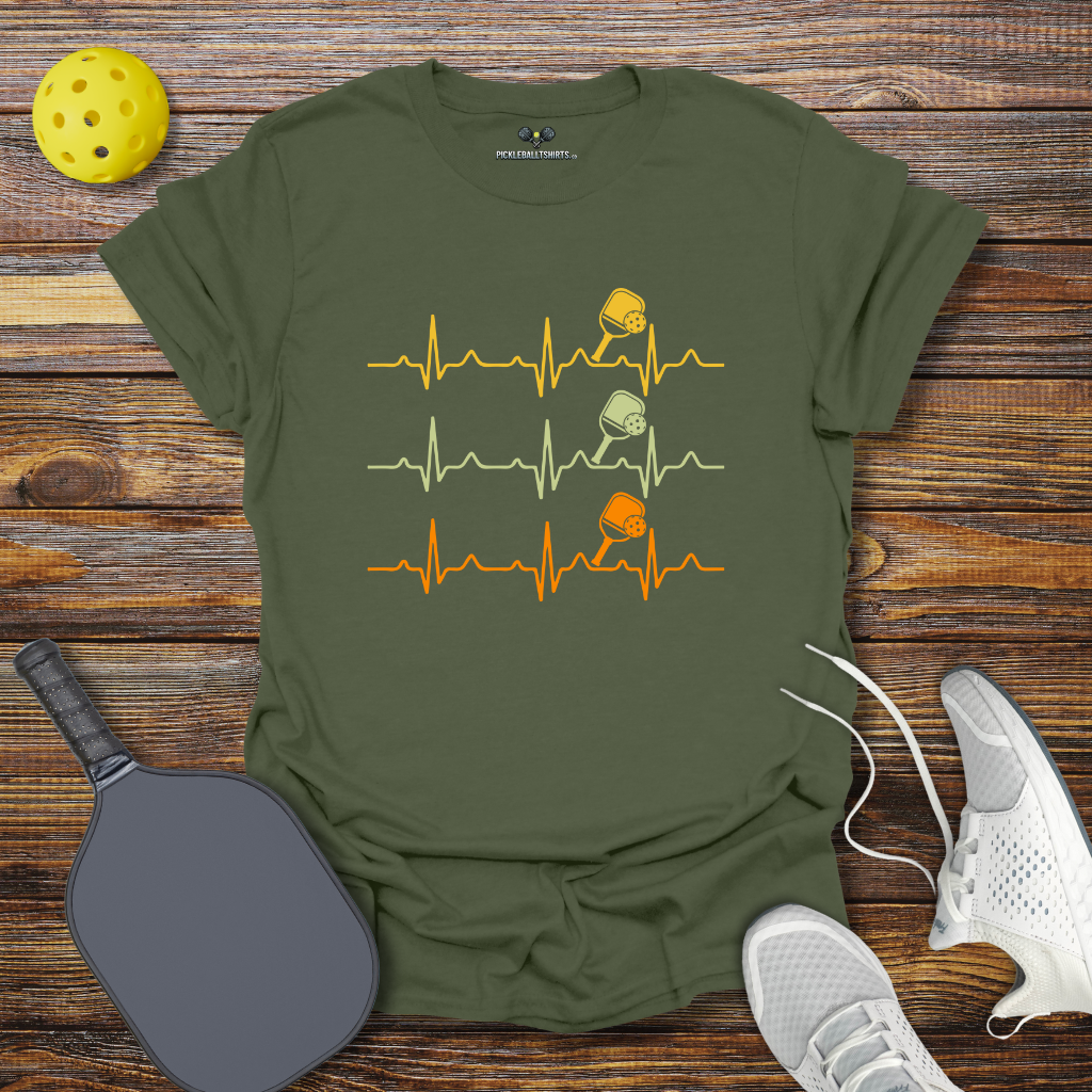 Funny Pickleball Shirt –  Pickleball Heartbeat Vintage T-Shirt