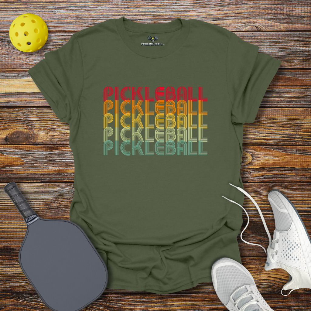 Funny Pickleball Shirt –  Pickleball Retro Colored T-Shirt