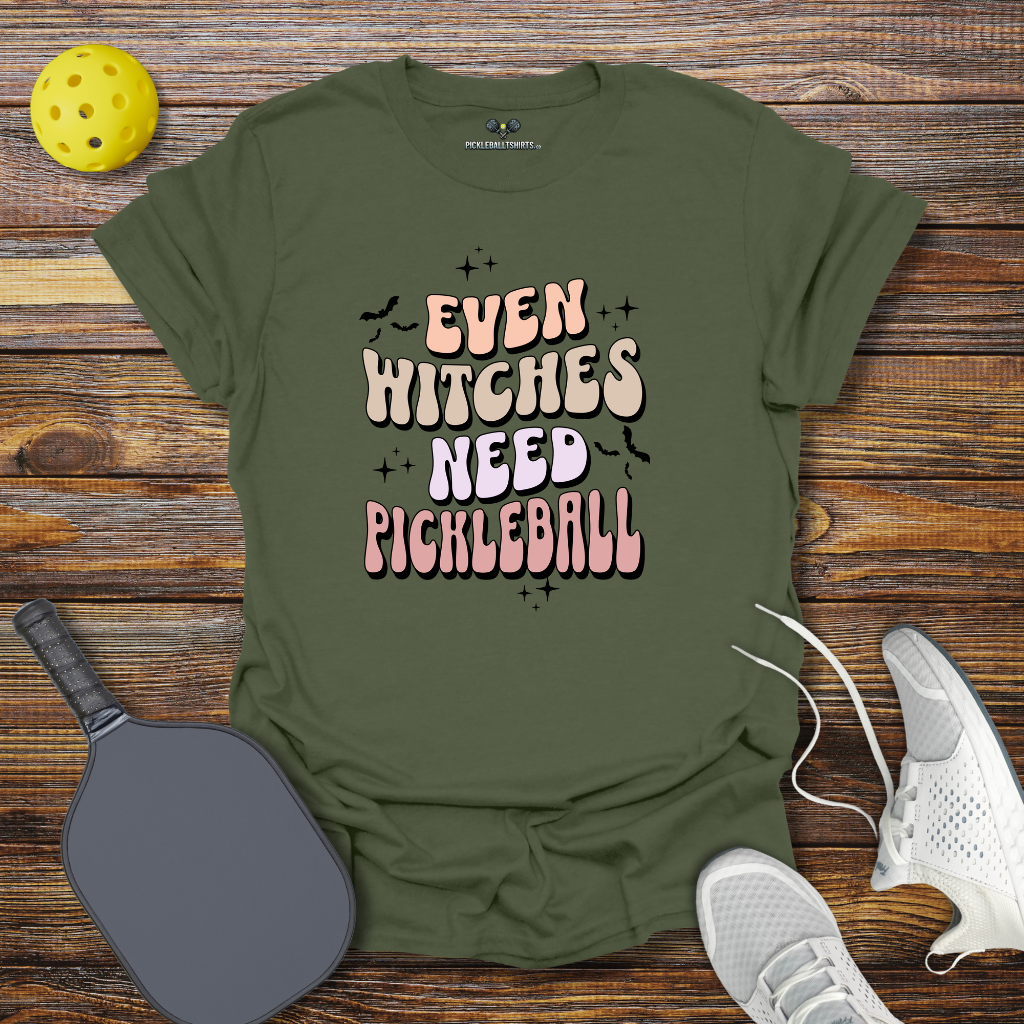 Funny Pickleball Shirt –  Even Witches Need Pickleball Halloween T-Shirt