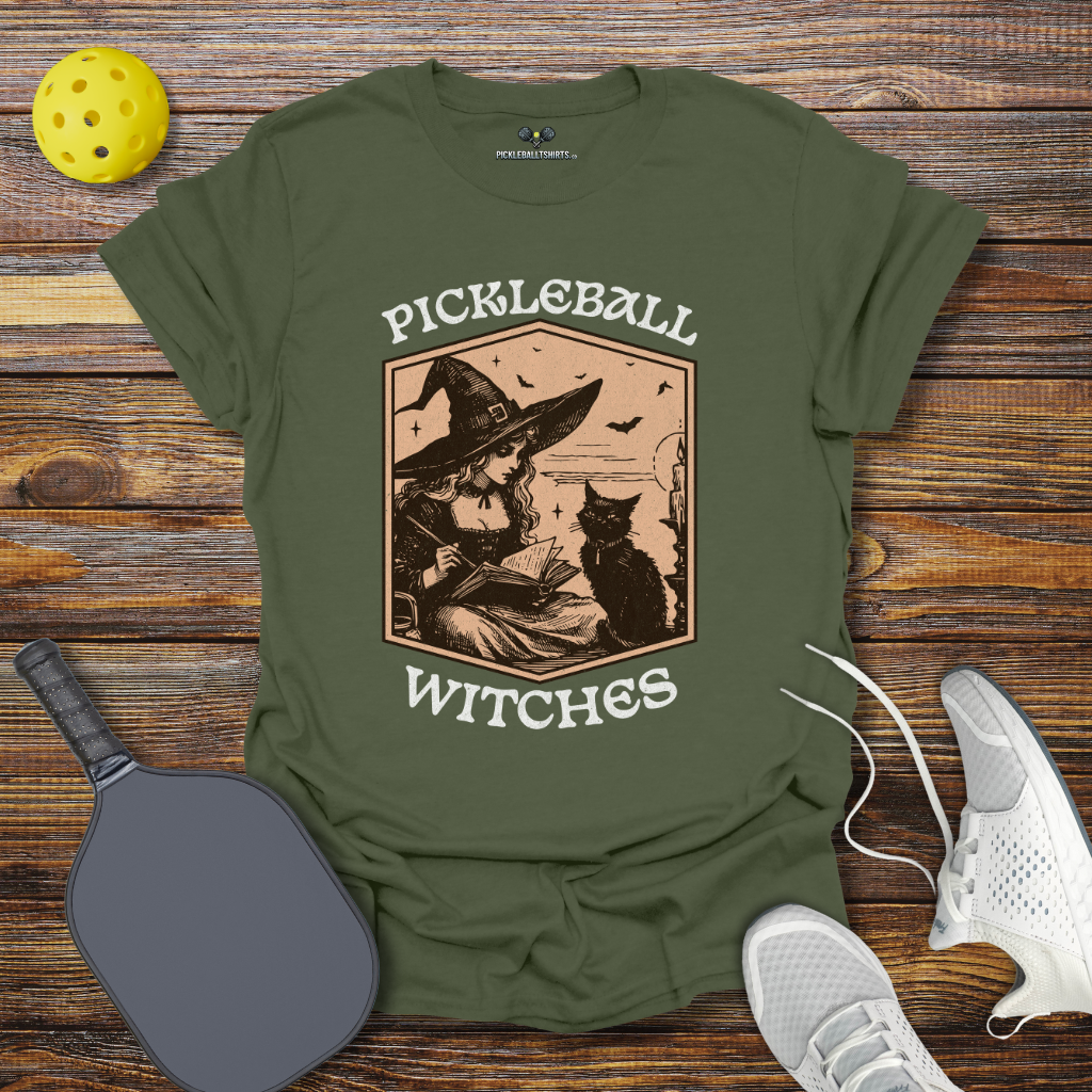 Funny Pickleball Shirt –  Halloween Pickleball Witches T-Shirt