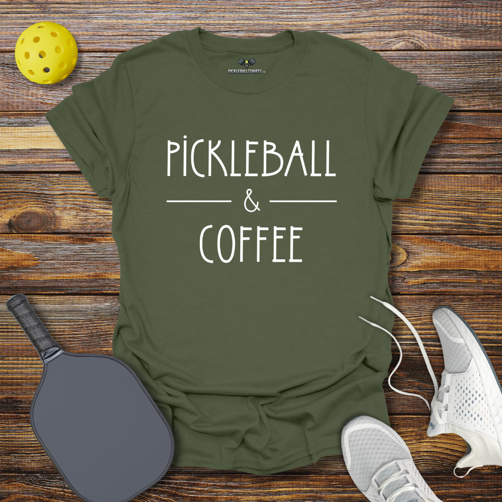 Funny Pickleball Shirt –  Pickleball and Coffee T-Shirt