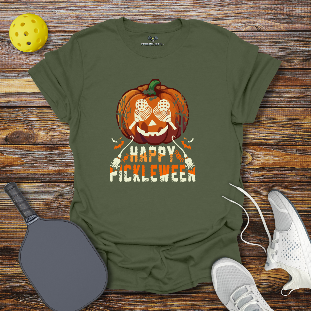 Funny Pickleball Shirt –  Happy Pickleween Halloween T-Shirt