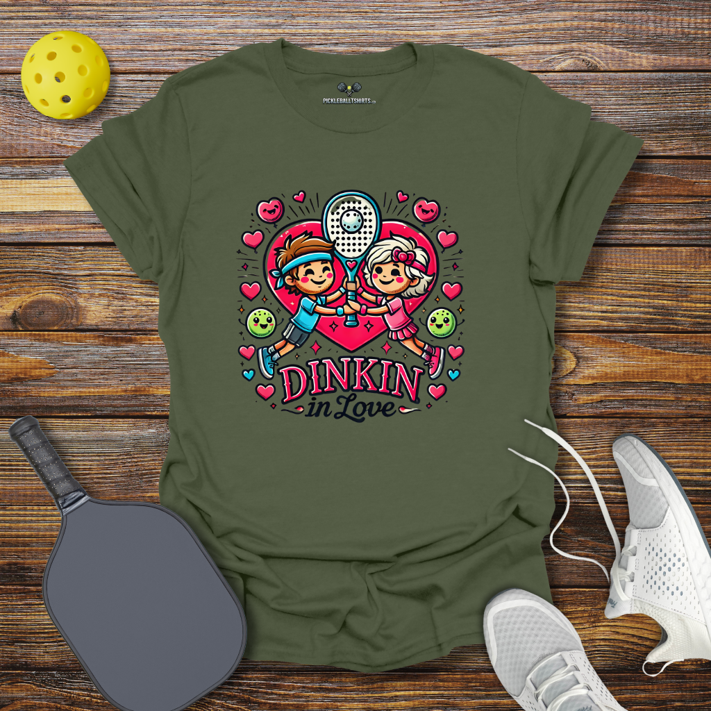 Funny Pickleball Shirt –  Dinkin in Love Valentine T-Shirt