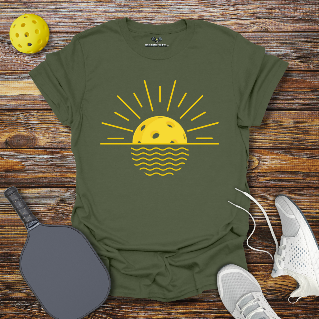 Cute Pickleball Shirt – Sunny Pickleball Sunset T-Shirt