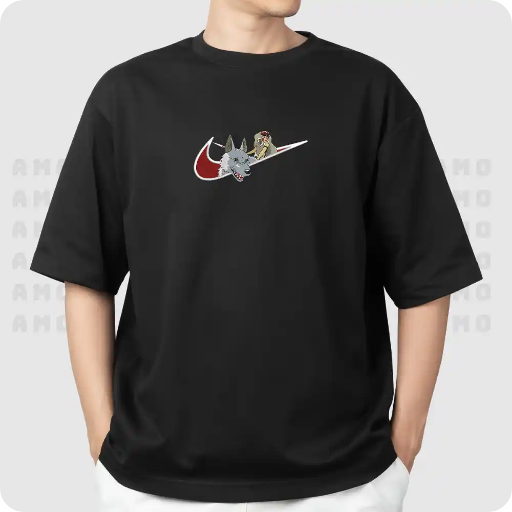 Mononoke Hime Embroidered T-Shirt | Studio Ghibli Anime Tee