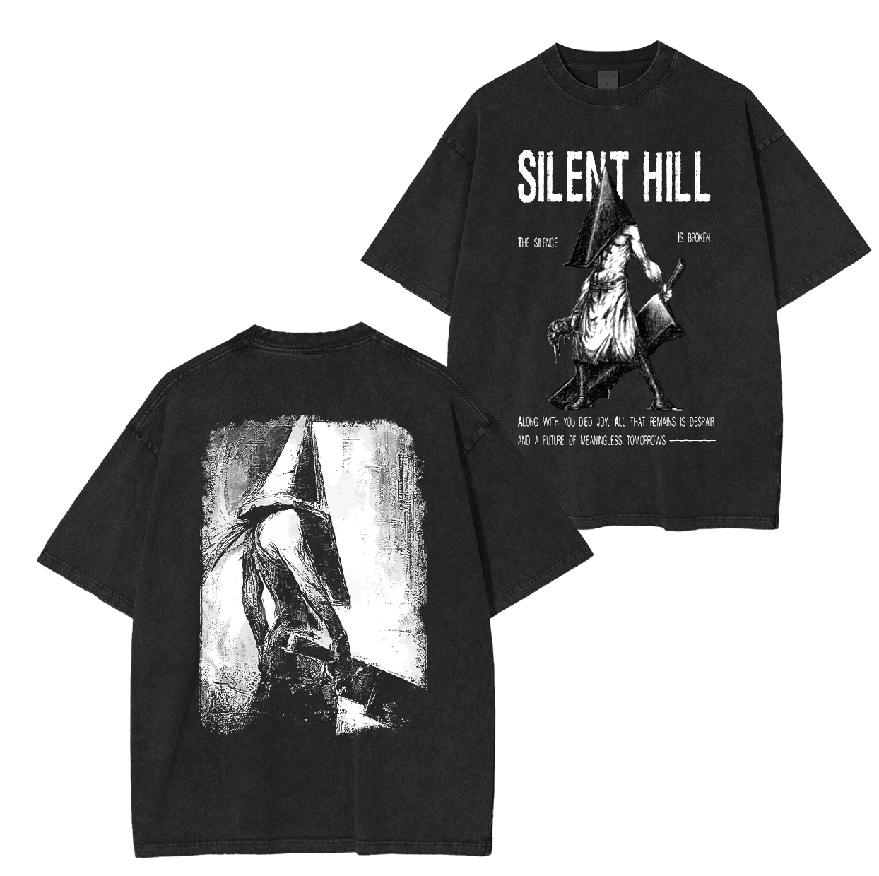 Vintage Silent Hill 2 Pyramid Head Unisex Washed T-Shirt
