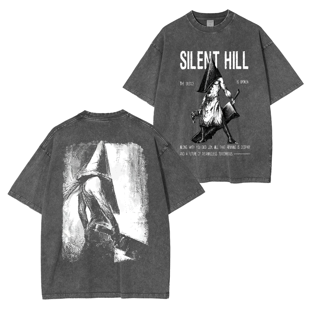 Vintage Silent Hill 2 Pyramid Head Unisex Washed T-Shirt