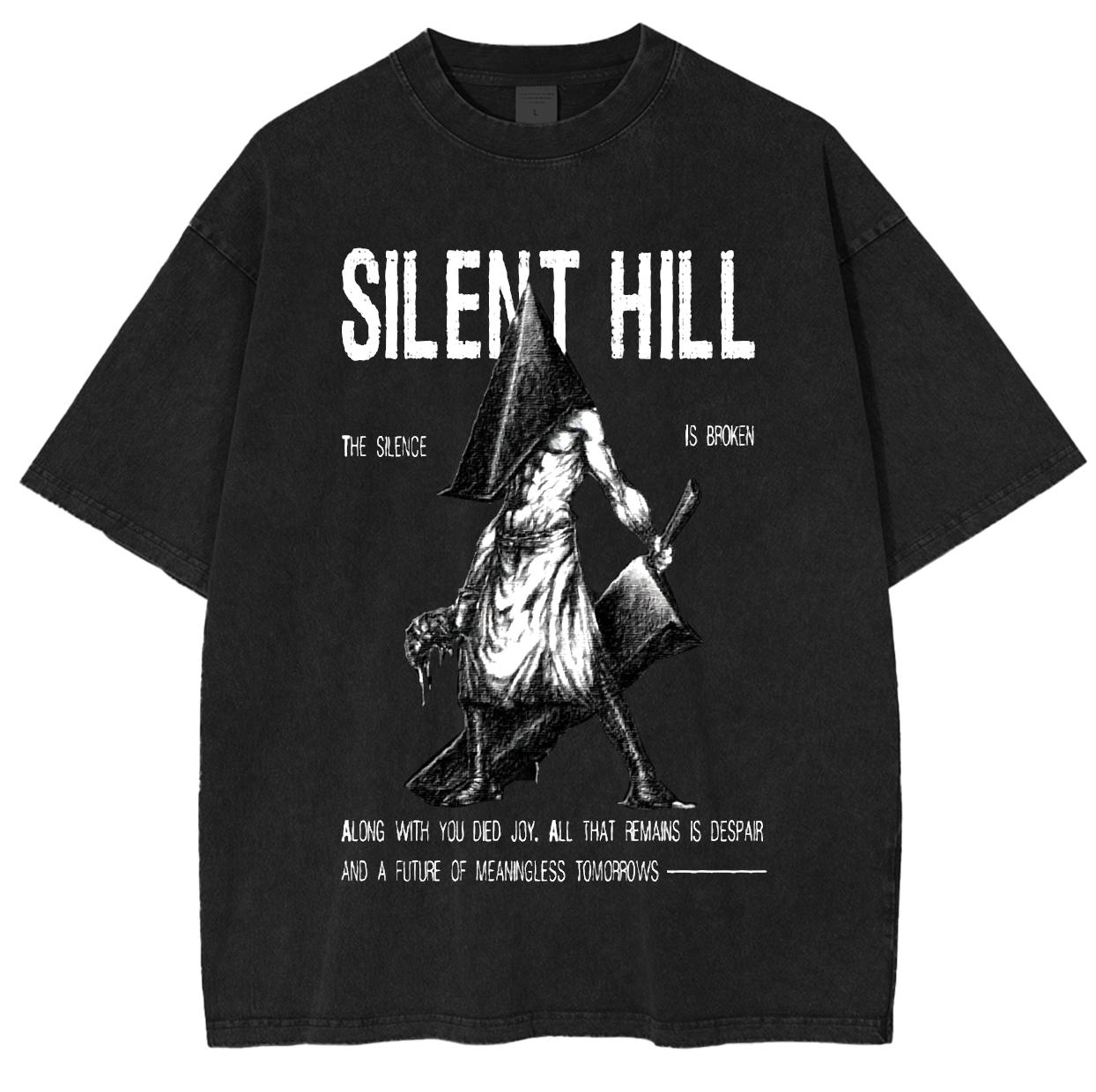 Vintage Silent Hill 2 Pyramid Head Unisex Washed T-Shirt