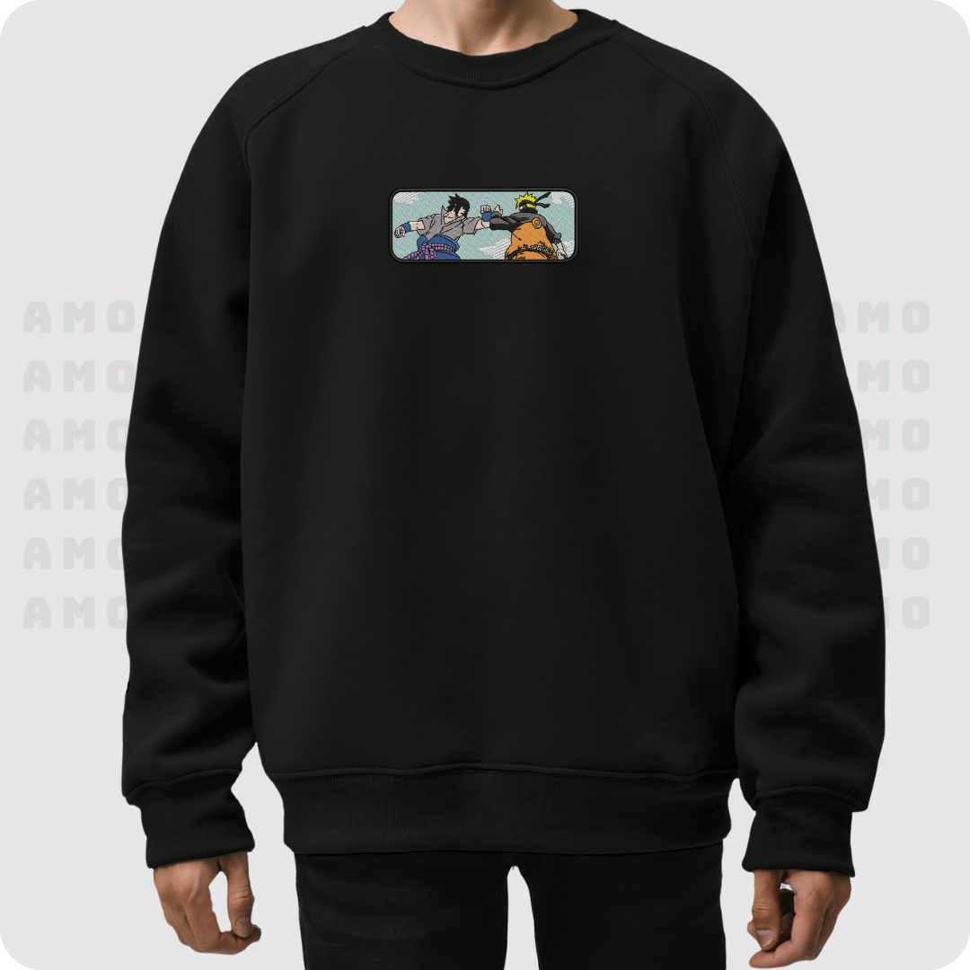 Naruto vs Sasuke Embroidered Sweater