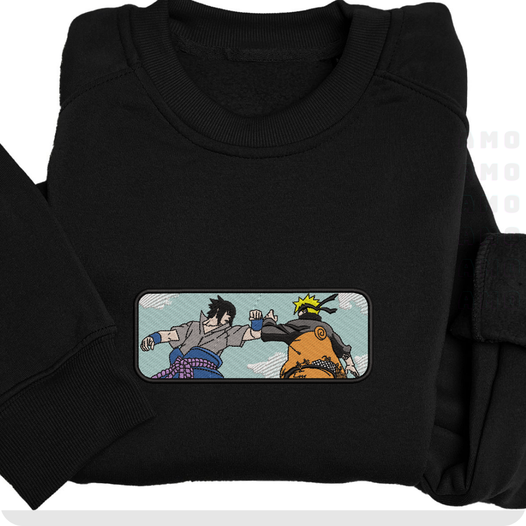 Naruto vs Sasuke Embroidered Sweater