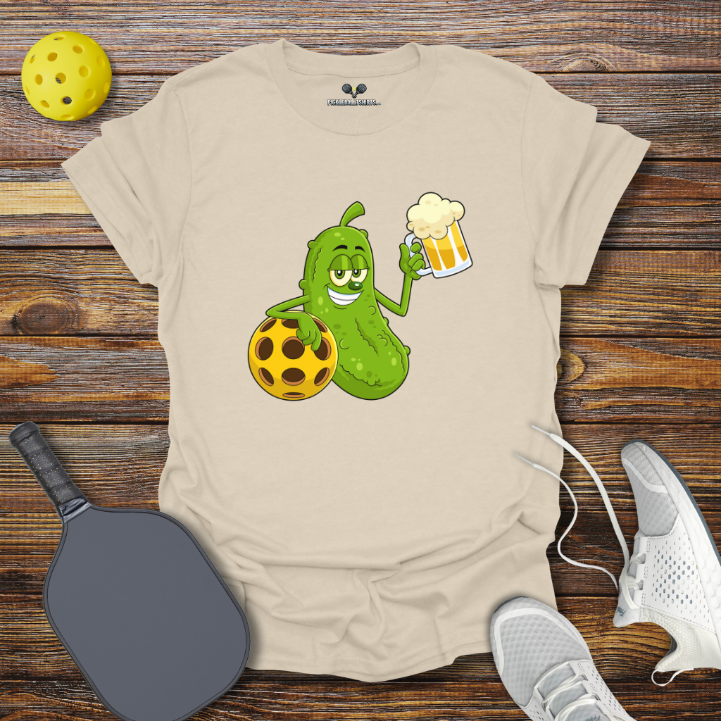 Funny Pickleball Shirt –  Pickle Drinking T-Shirt