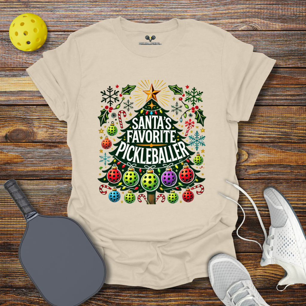 Funny Christmas Pickleball Shirt – Santa’s Favorite Pickleballer