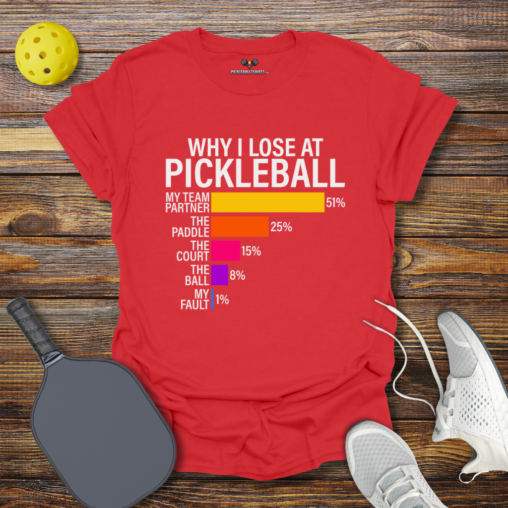 Funny Pickleball Shirt –  Why I Lose at Pickleball T-Shirt